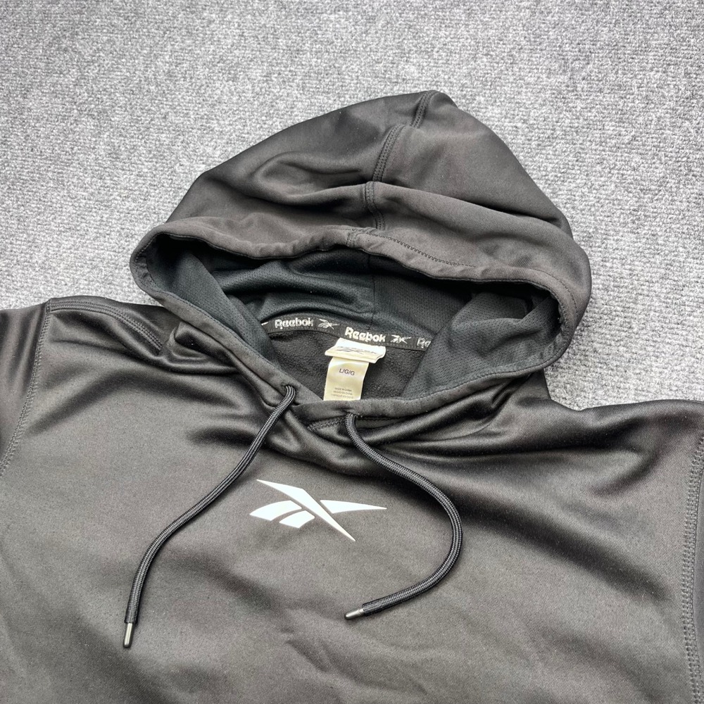 Reebok Active Performance Gym Workout Black Pullover Hoodie